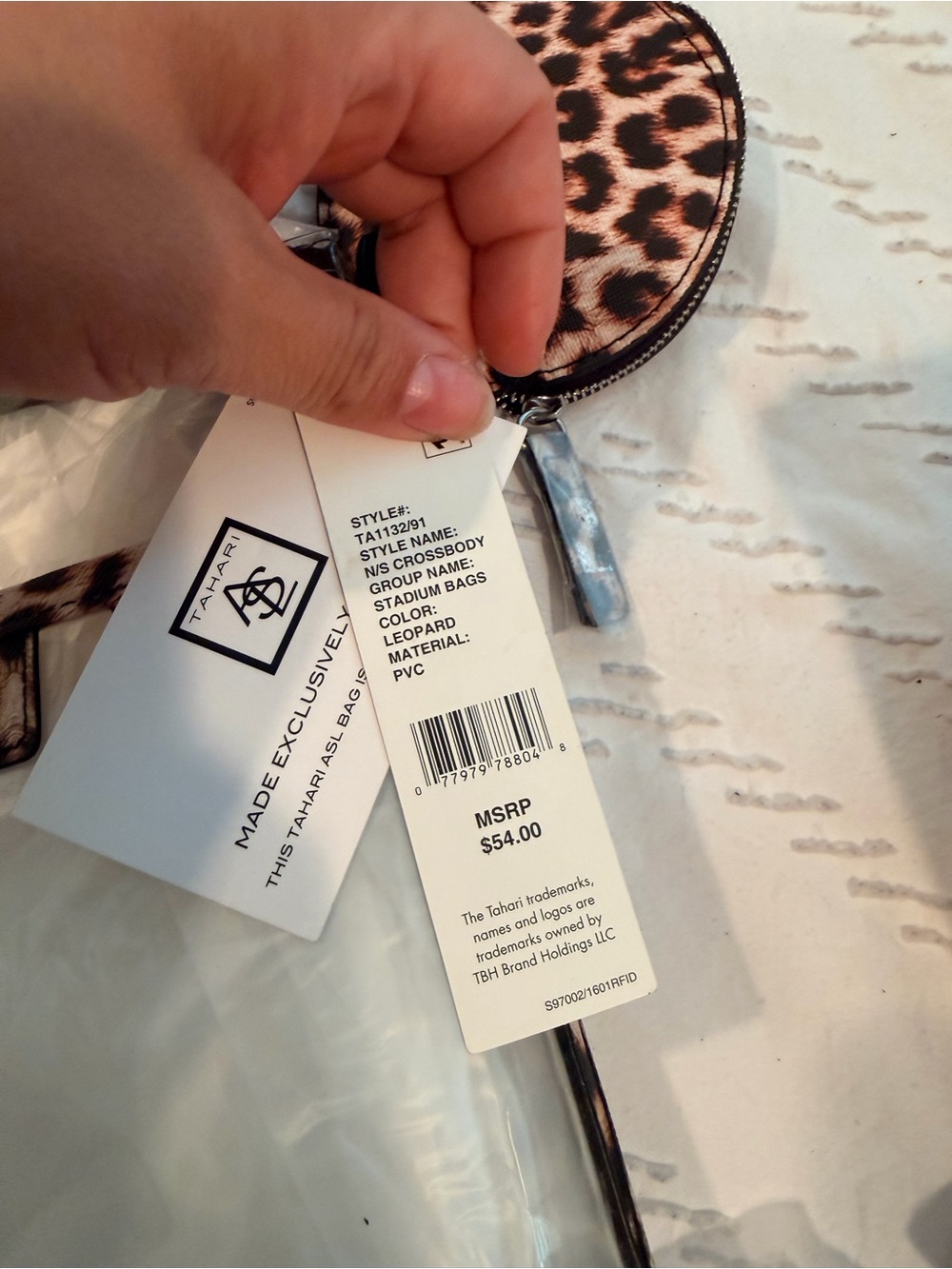 Tahari Leopard Print Clear Crossbody - Picture 2 of 6